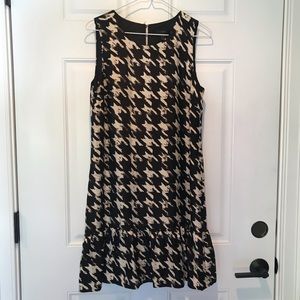 J. Crew Houndstooth black and white dress